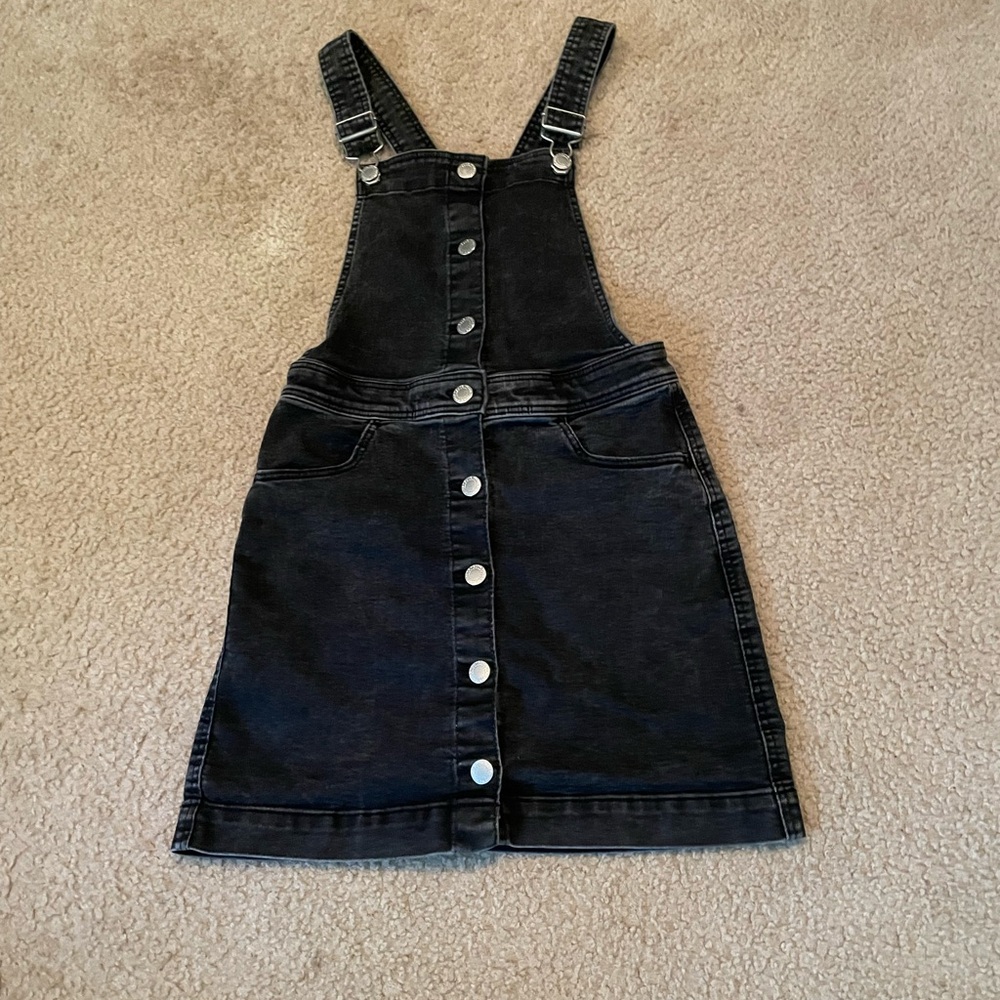 Stylish Black Denim Dress, Real Pockets, Fits petite adult small